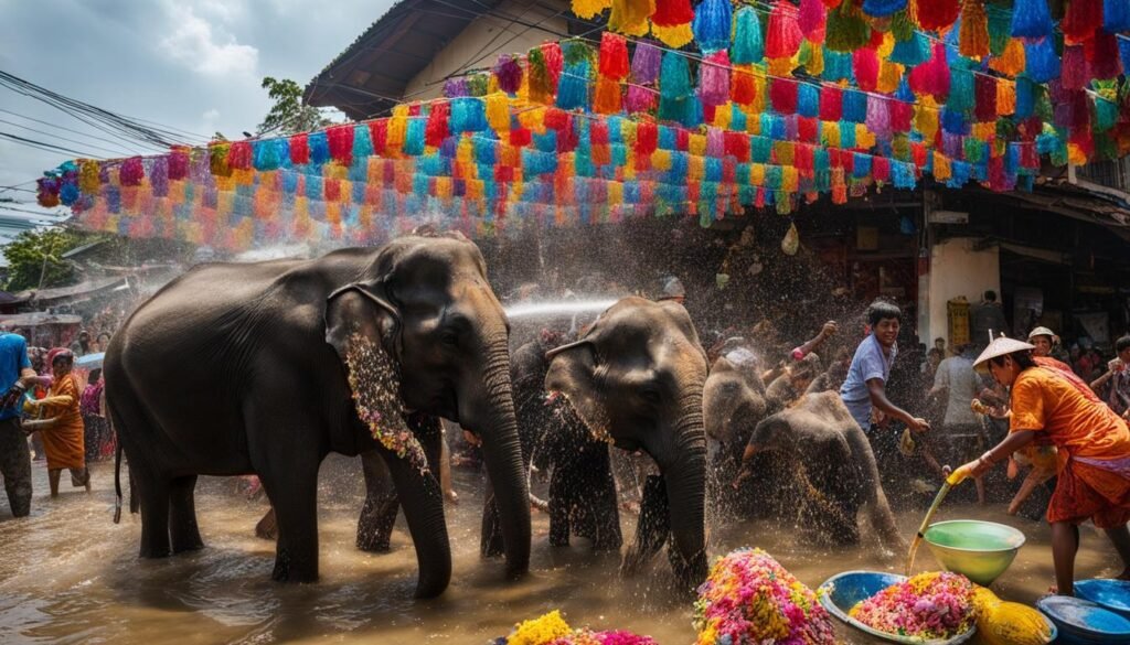 Water Festival in Songkran Thailand