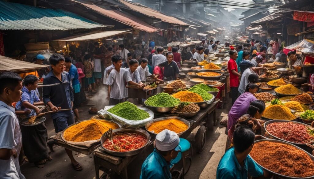 Cheap street food in Indonesia